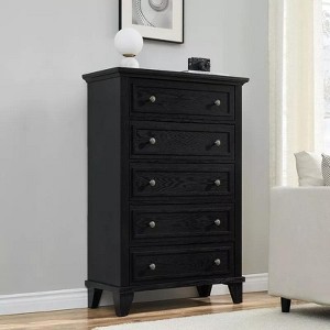 Whizmax 5 Drawers Dresser for Bedroom, White Chest of Drawers Tall Wood Dresser with Large Storage Organizer for Living Room, Closets, Hallway - 1 of 4