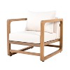 KWPZQEB Club Chair, Leisure Chair, Mid-Century Modern Armchair with Solid Wood Legs & Upholstered, Accent Chair for Living Room, Balcony, Patio, White - 4 of 4