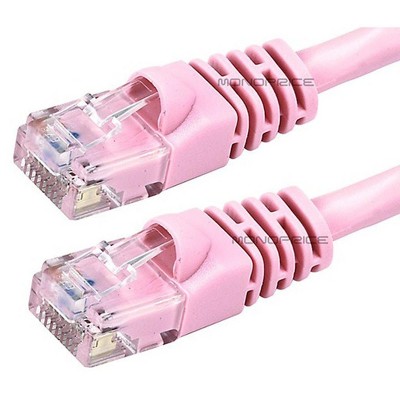 Monoprice Cat6 Ethernet Patch Cable - 3 Feet - Pink | Snagless RJ45, Stranded, 550Mhz, UTP, Pure Bare Copper Wire, 24AWG