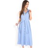 Anna-Kaci Women's Sleeveless Button-Down Midi Dress with Waist Tie and Collared Neckline - 4 of 4