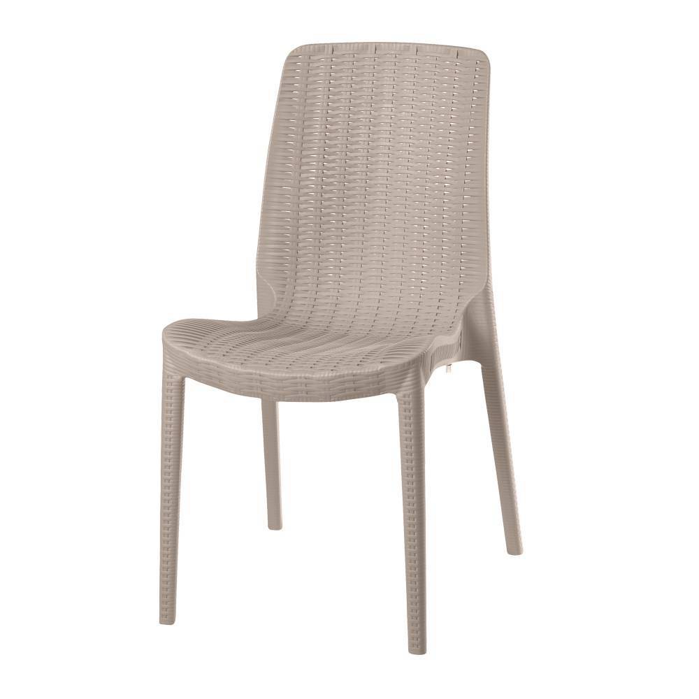 4pc Rue Stackable Rattan Dining Chairs Gray Lagoon