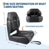 ODK 2 Pack Folding Boat Seats - Thick Elastic Cushio Boat Chair, Waterproof Fishing Chairs for Bass Tracker for Sightseeing Boats - 2 of 4