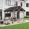Mondawe 10 x 12 ft. Wooden Gazebo Cedar Framed Gazebo,Patio Steel Hardtop Gazebo with Galvanized Steel Gable Hardtop Roof - 4 of 4