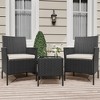 Whizmax 3-Piece Patio Furniture Set - Wicker Conversation Set with Cushions & Glass Coffee Table, Outdoor Rattan Sofa for Garden, Poolside, Balcony - 2 of 4