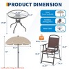 6 Pieces Patio Dining Set w/ Umbrella, Outdoor Furniture Set with 4 Folding Dining Chairs, Garden Patio Furniture Set w/ Umbrellas - 2 of 4