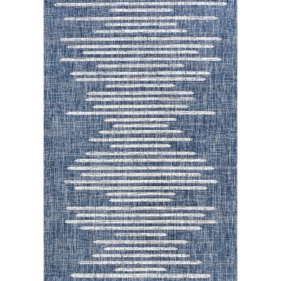 Bohemian Blue Stripe Washable Synthetic Rug - 3' x 5'