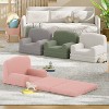 Kids Couch, 2 in 1 Comfy Toddler Couch Fold Out, Convertible Sofa to Lounger Foam Kids Chair - 4 of 4