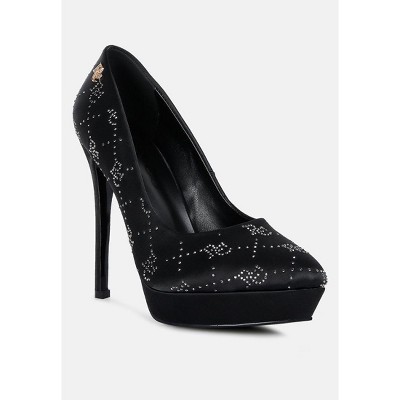 Ballard Monogram Satin Stiletto Women Pumps