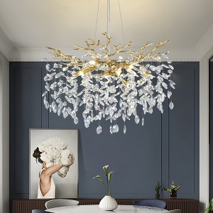CityFurn 10-Light 30" Modern Tree Branches Luxury Crystal Round Chandelier - 1 of 4