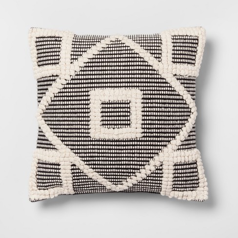 Diamond Square Throw Pillow Black/Cream   Opalhouse™ : Target