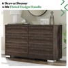 AMERLIFE 5 Pieces Farmhouse Bedroom Sets, Bed Frame, 54" W 6 Drawer Dresser, 47'' H 5 Drawer Dresser, Nightstand Set of 2 - 4 of 4