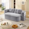 78.7" Plush Corduroy 2-in-1 Foldable Sofa with Convertible Blanket, 2 Soft Pillows, and Deep Seat Sofa Bed - 4 of 4
