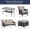 Buenhomino 6 Pieces Patio Furniture Set, Wicker Patio Conversation Sets, Outdoor Rattan Sofa Chairs with Coffee Table, High Back, Ottoman, Cushions - 3 of 4