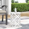 VisioGear Patio End Tables, Outdoor Side Table, Decorative Garden Stool for Indoor Outdoor, Modern End Table, White, 13.75"*13.75"*18" - 4 of 4