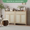 CuisinSmart Natural Rattan Shoe Cabinet, Shoe Rack Storage Organizer with Doors & Drawer, Adjustable Shelves, Entryway Shoe Cabinet - 4 of 4