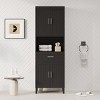 MOEPISY Freestanding Tall Bathroom Cabinet with a Drawer, 2 Cabinets, 4 Soft-Close Doors, 2 Adjustable Shelves - 3 of 4