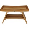 30" Serenity ED967 Wide Teak Shower Bench with Shelf - EcoDecors - 2 of 4