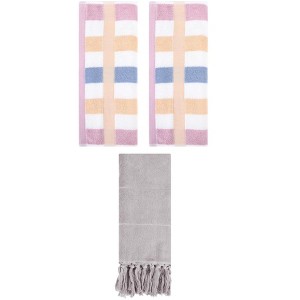 REGALWOVEN 3 Packs Cotton Absorbent Soft Decorative Bathroom Hand Towel for Kitchen - 1 of 4