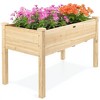 47x30x22in Raised Garden Bed, Elevated Wooden Planter with Leg, Hooks & Non-Woven Liner for Backyard, Patio - 2 of 4