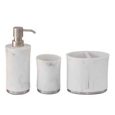 3pc Bianco Bath Accessories Set Gray - 88 Main