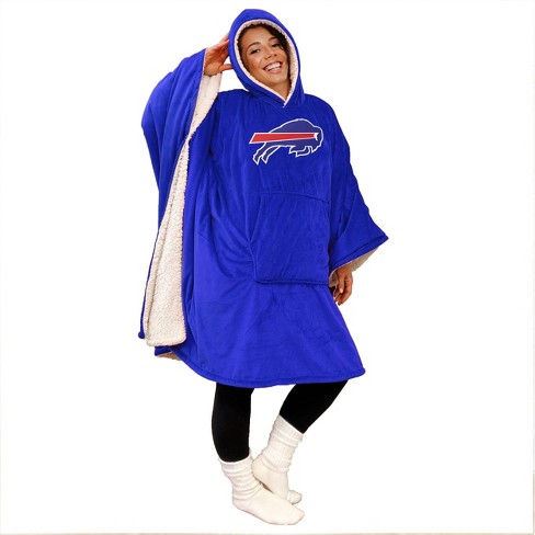 Nfl Buffalo Bills Team Color Bloncho With Logo Patch And Sherpa Inside  Throw Blanket : Target