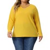 Agnes Orinda Women's Plus Size Long Sleeve Cross V Neck Fashion Casual T-Shirts - 2 of 4