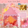 Etokfoks Large Kids Playhouse Tent with Non Slip Pink Mat and Star Lights Indoor Princess House for Girls 47x41x51 Inch 1 Set - 2 of 4