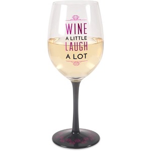 Pavilion Gift Company - Wine A Little - 12 oz Wine Glass Tealight Holder - Candle Holders - 1 of 4