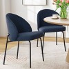 Set of 4 Dining Chairs Modern Upholstered Armless Kitchen Chair with 20 Inch  Wider Seat and Metal Legs for Dining Room,Kitchen-Tanpinhause - 2 of 4