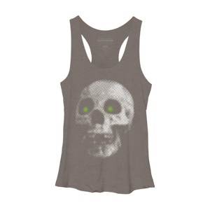 Women's Design By Humans Giant Halloween Skull By robotface Racerback Tank Top - 1 of 3