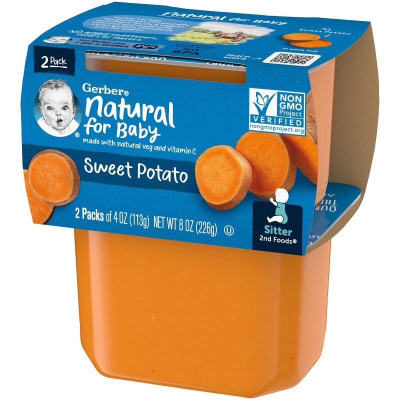Gerber Sitter 2nd Foods Sweet Potato Baby Meals Tubs - 2ct/4oz Each, 4 of 8