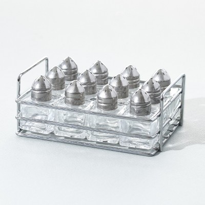 Lakeside Mini Salt and Pepper Shakers Set with Handled Carry Tray - Set of 12