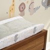 Lambs & Ivy Jungle Story Soft Minky Velour Safari Changing Pad Cover- White/Gray - 3 of 4