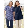 Woman Within Plus Size Pintucked Half-Button Tunic - 4 of 4