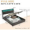AMERLIFE Lift Up Bed Frame with Linen Upholstered & LED Light & Storage Headboard - 2 of 3