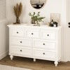 7 Drawer Dresser, Vintage Design Wooden Chest of Drawer with Metal Handles, Farmhouse Dresser for Bedroom, Living Room, Entryway, Hallway, White - 3 of 4
