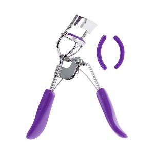 Unique Bargains Women Chrome Flat Handle Eyelash Curler 1 Pc - 1 of 3
