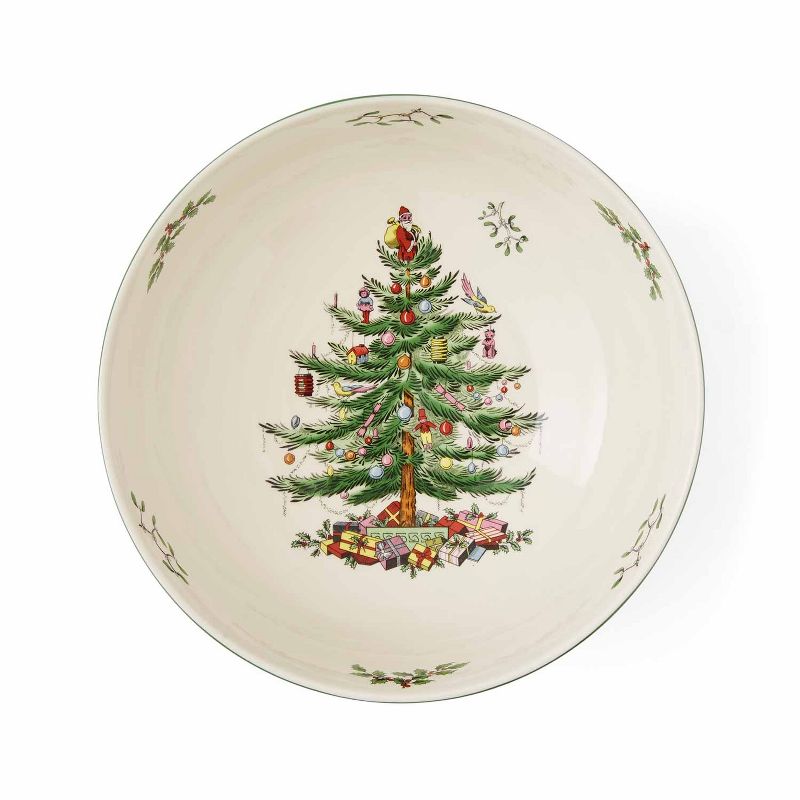 Spode Christmas Tree 9 Inch Serving Bowl for Serving Pasta, Salad, Fruit and Side Dishes, Made of Earthenware, 2 of 9