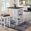 3 Pieces Counter Set Storage Space For Small Space Modern Farmhouse Design Retro Design Easy to Assembly - 3 of 4