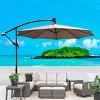CAVINAS 10 FT Patio Umbrella with Base Deck Umbrella with Base with Night Light Cantilever Patio Umbrellas for Garden, Terrace - 2 of 4