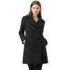 Allegra K Women's Notched Lapel Double Breasted Long Trench Coat - 3 of 4