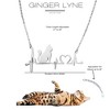 Cat Heartbeat Necklace for Women Kitty Pendant and Chain Silver Tone Stainless Steel Ginger Lyne Collection - 4 of 4