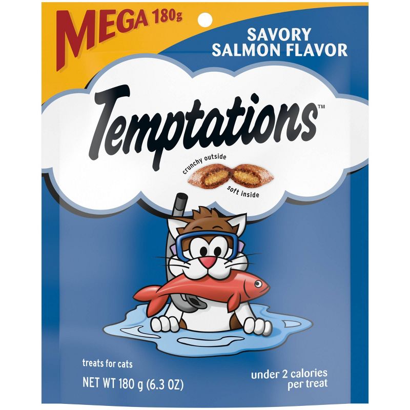 Temptations Savory Salmon Flavor Crunchy Cat Treats, 1 of 12