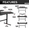 Racxily Sport TS911D Gaming Desk with Shelves & Accessory Holder, Black - 2 of 4