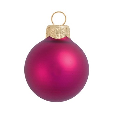 Northlight 4ct Raspberry Pink Glass Matte Ball Christmas Ornaments 3.25" (80mm)