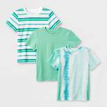 Toddler Boys' 3pk Short Sleeve Tie-Dye T-Shirt - Cat & Jack™ Green/Orange
