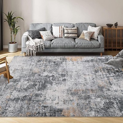 Garvee Modern Abstract Rug,Indoor Carpet with Non-Slip Backing Low Pile, Non-Shedding Floor Mat for Living Room Bedroom Dining Room Office