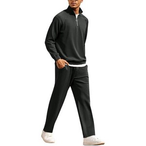 COOFANDY Men's Tracksuit 2 Piece Relaxed Fit Half-zip Sweatsuits Athletic Running Jogging Suit Sets - 1 of 4