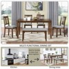 CAVINAS 58.5" Dining Table Set for 6 Rectangular Wood Dining Table with 4 Upholstered Chairs and a Bench - 3 of 4