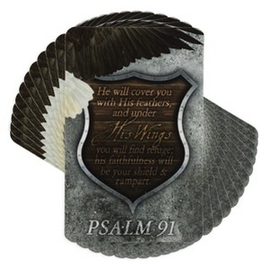 Dicksons He Will Cover You with His Feathers Shield 4 inch Paper Pocket Card Bookmark Pack of 12 - 1 of 4